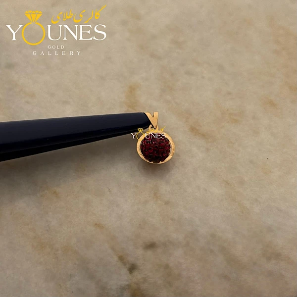 آویز سواروسکی گوی زرشکی طلا